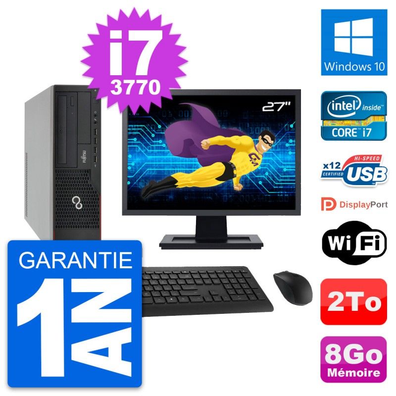 Fujitsu E910 DT 27-Inch PC - Intel i7, 8GB RAM, 2TB Hard Drive, Windows 10, WiFi