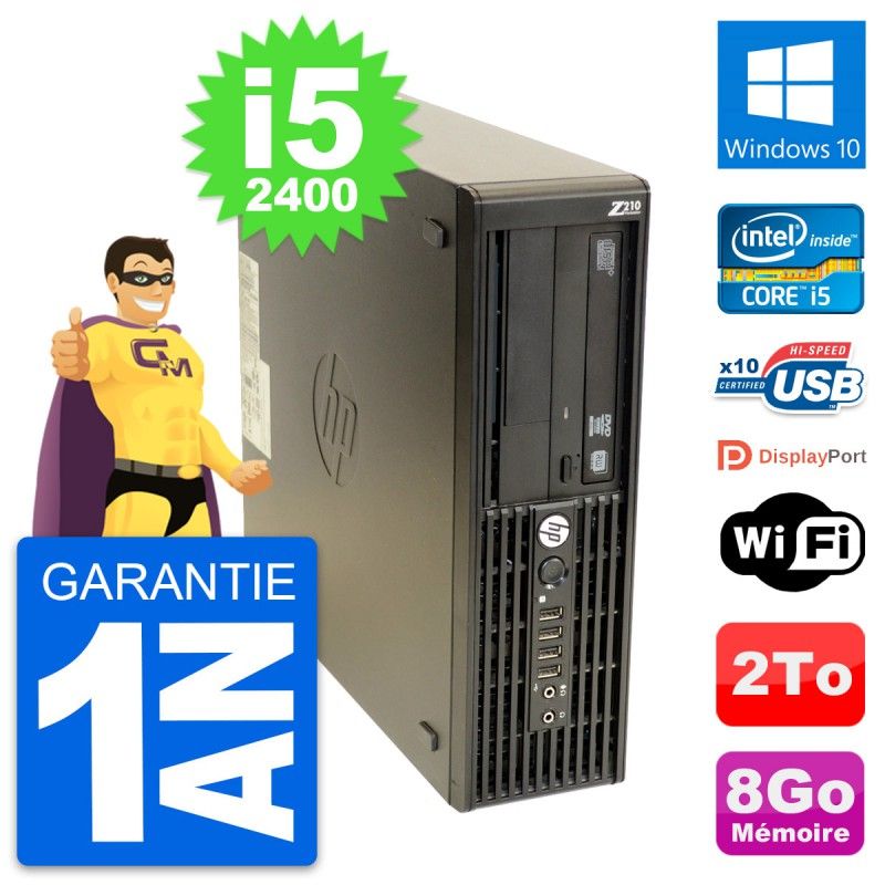 Estación de trabajo HP Z210 SFF Core i5-2400 8GB RAM 2TB Windows 10 WiFi