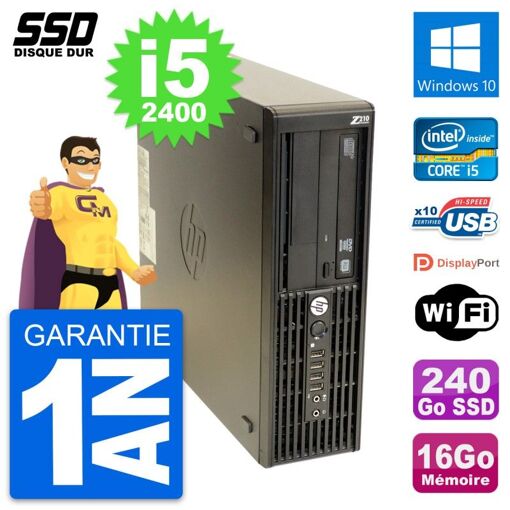 HP WorkStation Z210 SFF - Intel Core i5-2400, 16GB RAM, 240GB SSD, Windows 10, WiFi