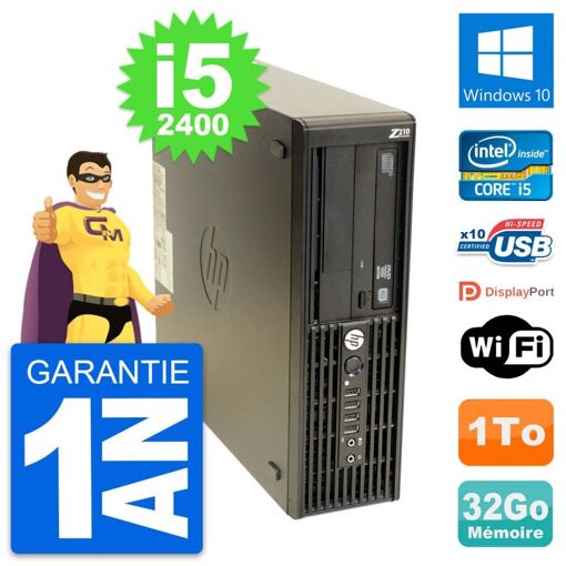 HP WorkStation Z210 SFF Core i5-2400 32GB RAM 1TB HDD Windows 10 WiFi