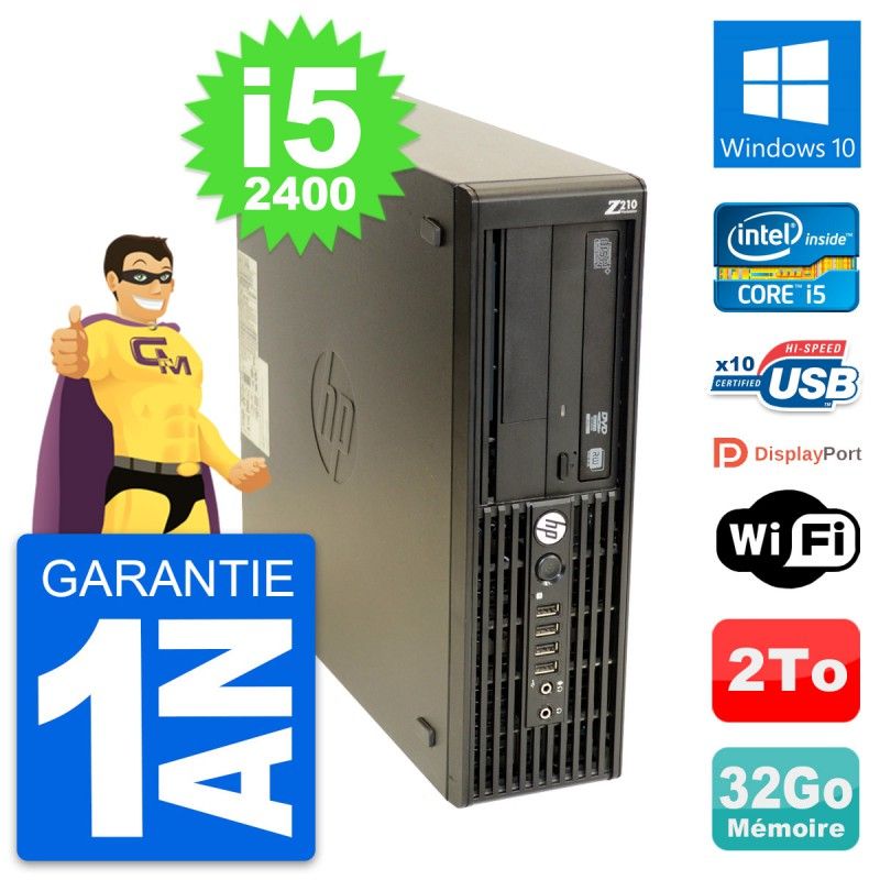 HP WorkStation Z210 SFF Core i5-2400 32GB RAM 2TB HDD Windows 10 WiFi