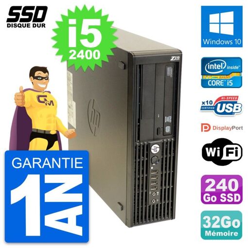 HP WorkStation Z210 SFF - Intel i5-2400, 32GB RAM, 240GB SSD, Windows 10, WiFi