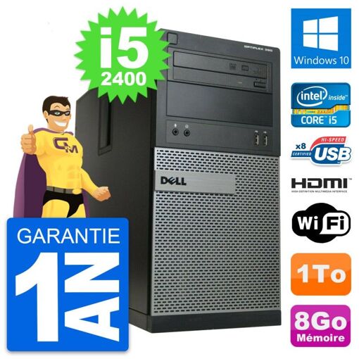 Dell OptiPlex 390 MT Desktop PC - i5-2400, 8GB RAM, 1TB HDD, HDMI, WiFi