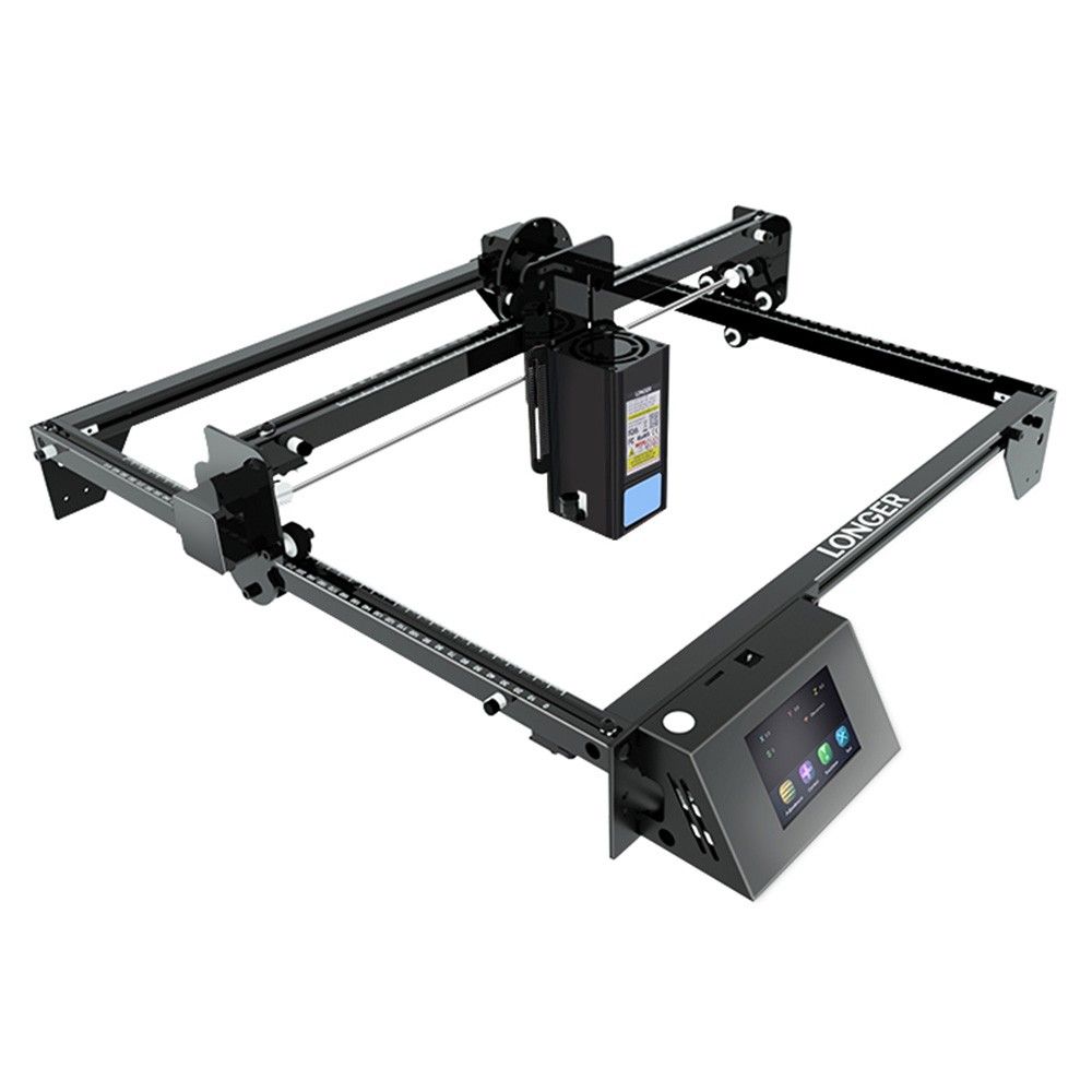 Longer RAY5 20W Laser Engraver - Fixed Focus, 0.08x0.1mm Laser Spot, 3.5-inch Color Touchscreen, 32-bit Chipset, 375x375mm Workzone
