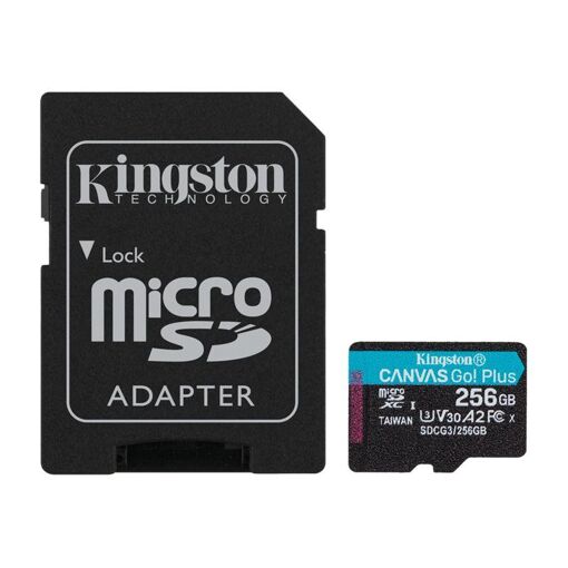 Tarjeta de memoria Kingston 256GB MicroSDXC UHS-I Clase 10 con adaptador SD (Clase A2 / Clase de video V30 / UHS-I U3)