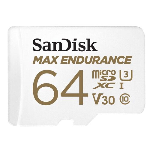 SanDisk Max Endurance Flash Memory Card - 64GB (MicroSDXC to SD Adapter Included) V30/UHS-I U3 Class 10