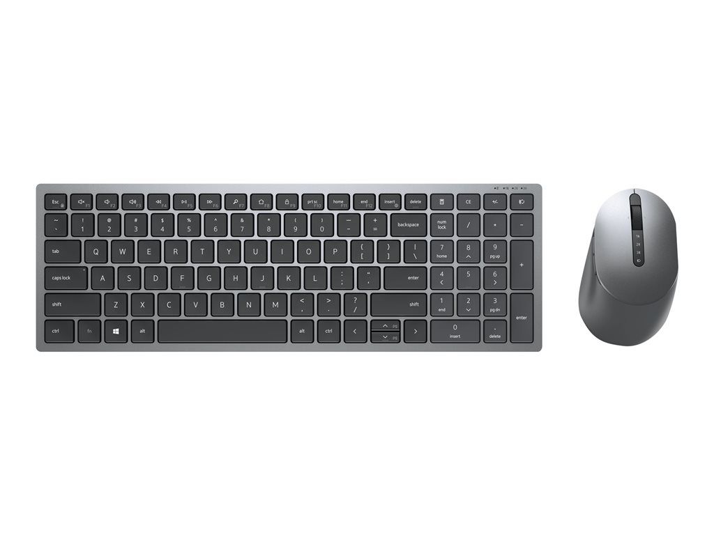 Dell Pro Plus Wireless Keyboard and Mouse - KM7120W - 2.4GHz, Bluetooth 5.0 - Titan Grey - 3-Year NBD Advance Exchange - For Latitude...
