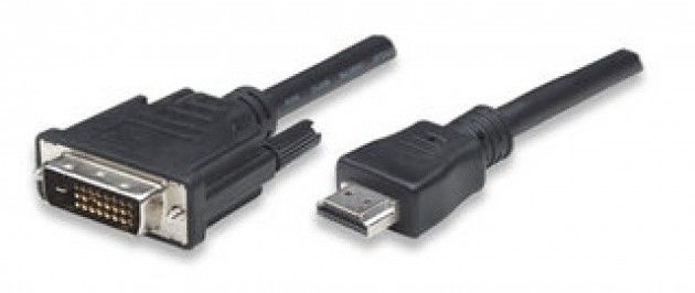 Adaptateur câble IC Intracom - Double connexion HDMI vers DVI-D - 1 m - Noir