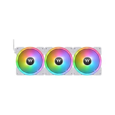 Edición Premium Thermaltake Swafan EX12 RGB, Ventiladores de PC de 120 mm, Blanco, Paquete de 3