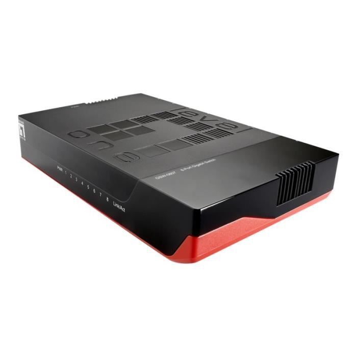 LevelOne GSW-0807 Gigabit Switch, 8 Ports, 10/100/1000 Desktop, Wall Mountable