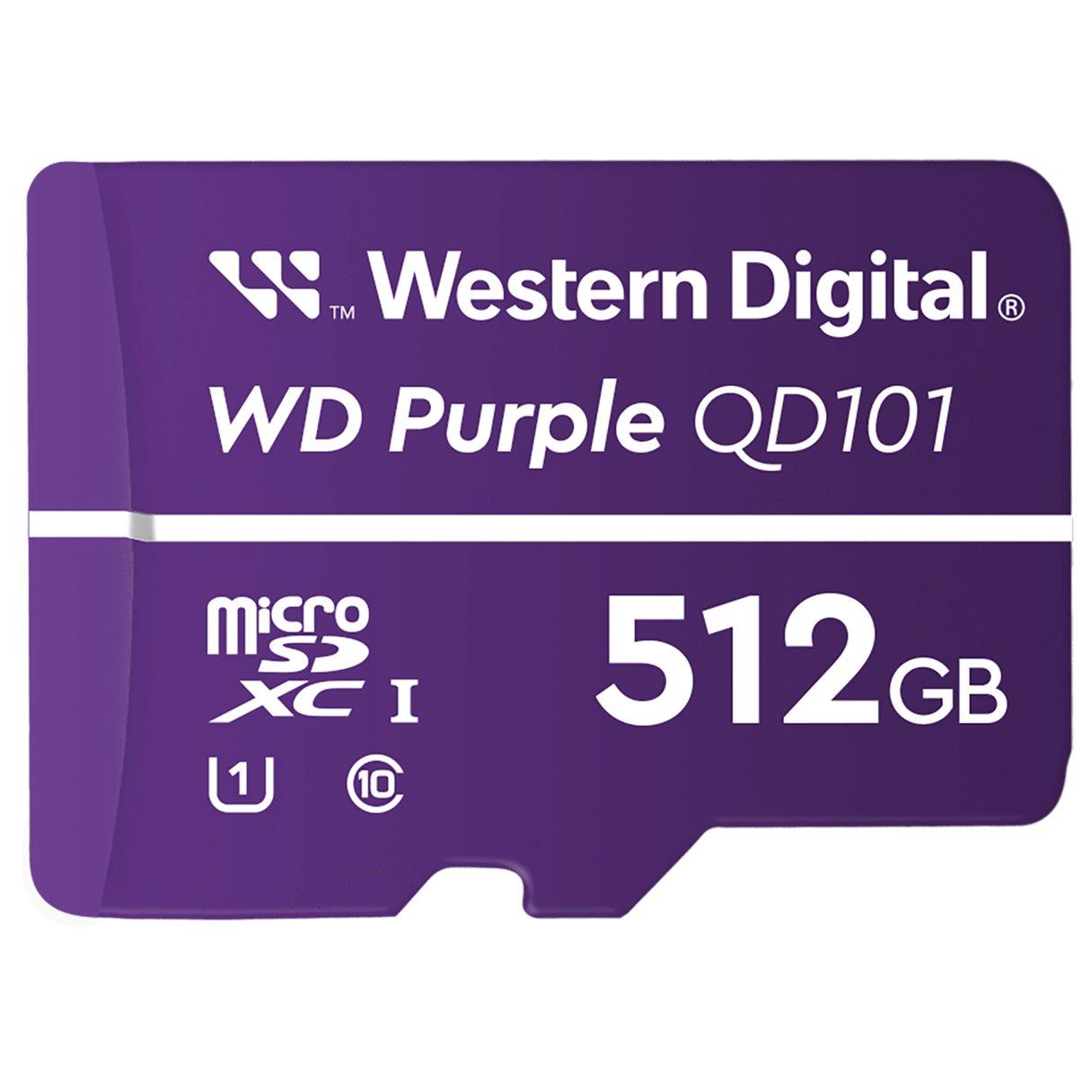 Tarjeta de memoria flash WD Purple SC QD101 - 512 GB - Tarjeta microSDXC UHS-I Clase 10 - Violeta
