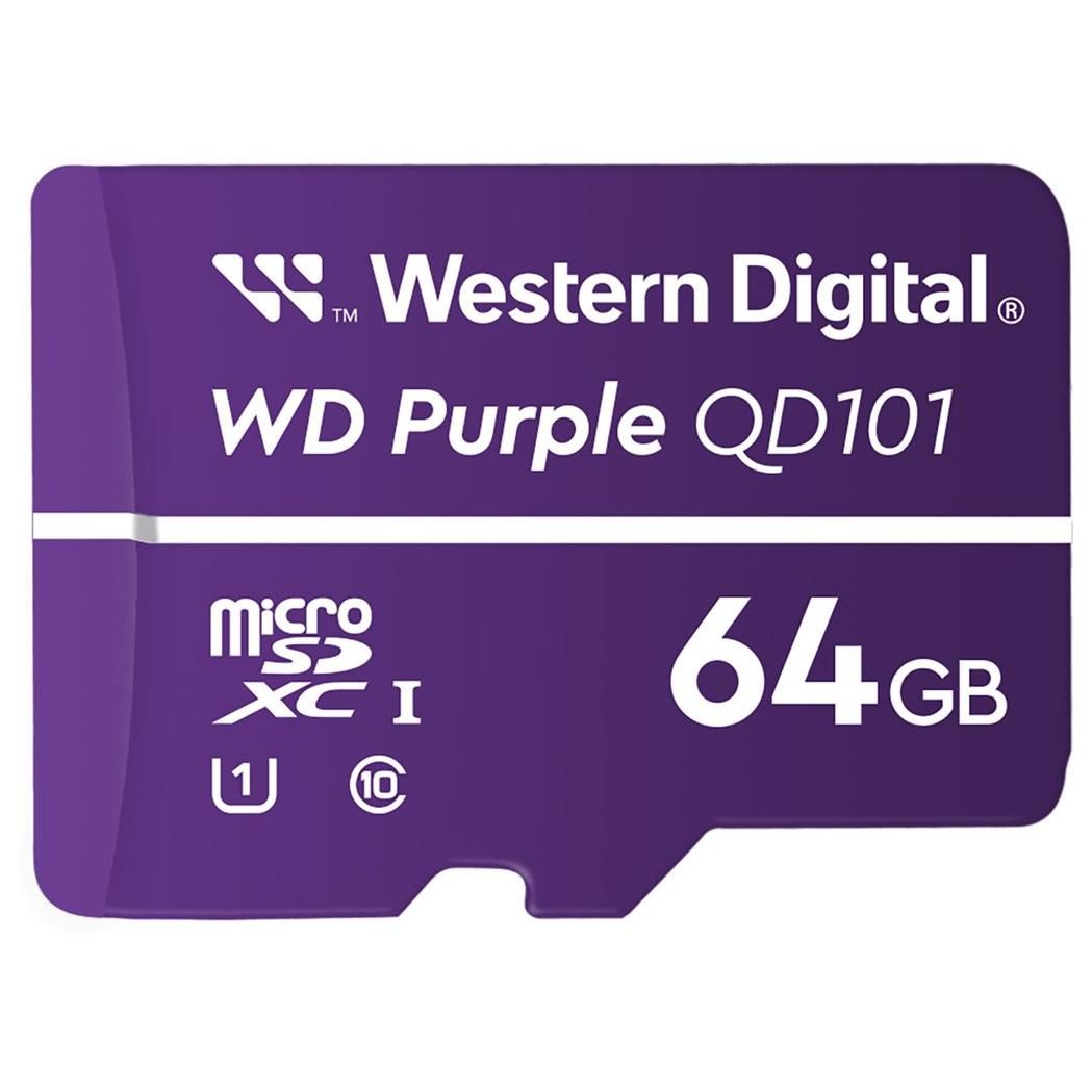 Tarjeta de memoria flash WD Purple SC QD101 - 64 GB, UHS-I U1/Clase 10, tarjeta microSDXC UHS-I - Púrpura