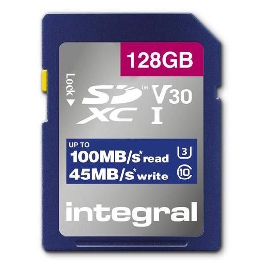Integral Memory 128GB SDXC UHS-I Class 10 Flash Memory Card