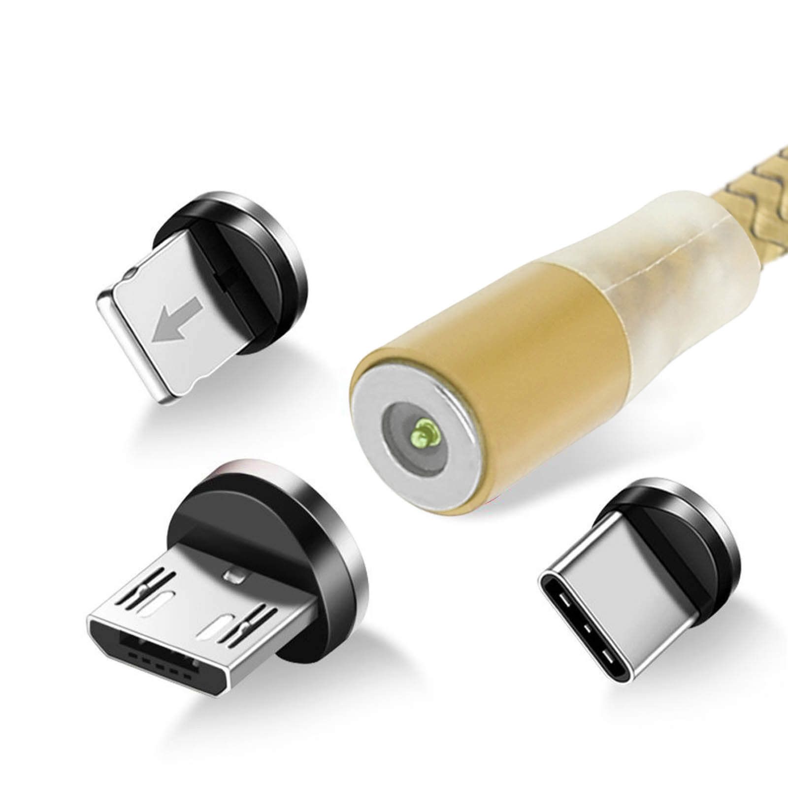 Avizar Lightning, USB-C, and Micro-USB Cable - 2.4A, 1.2m, Gold