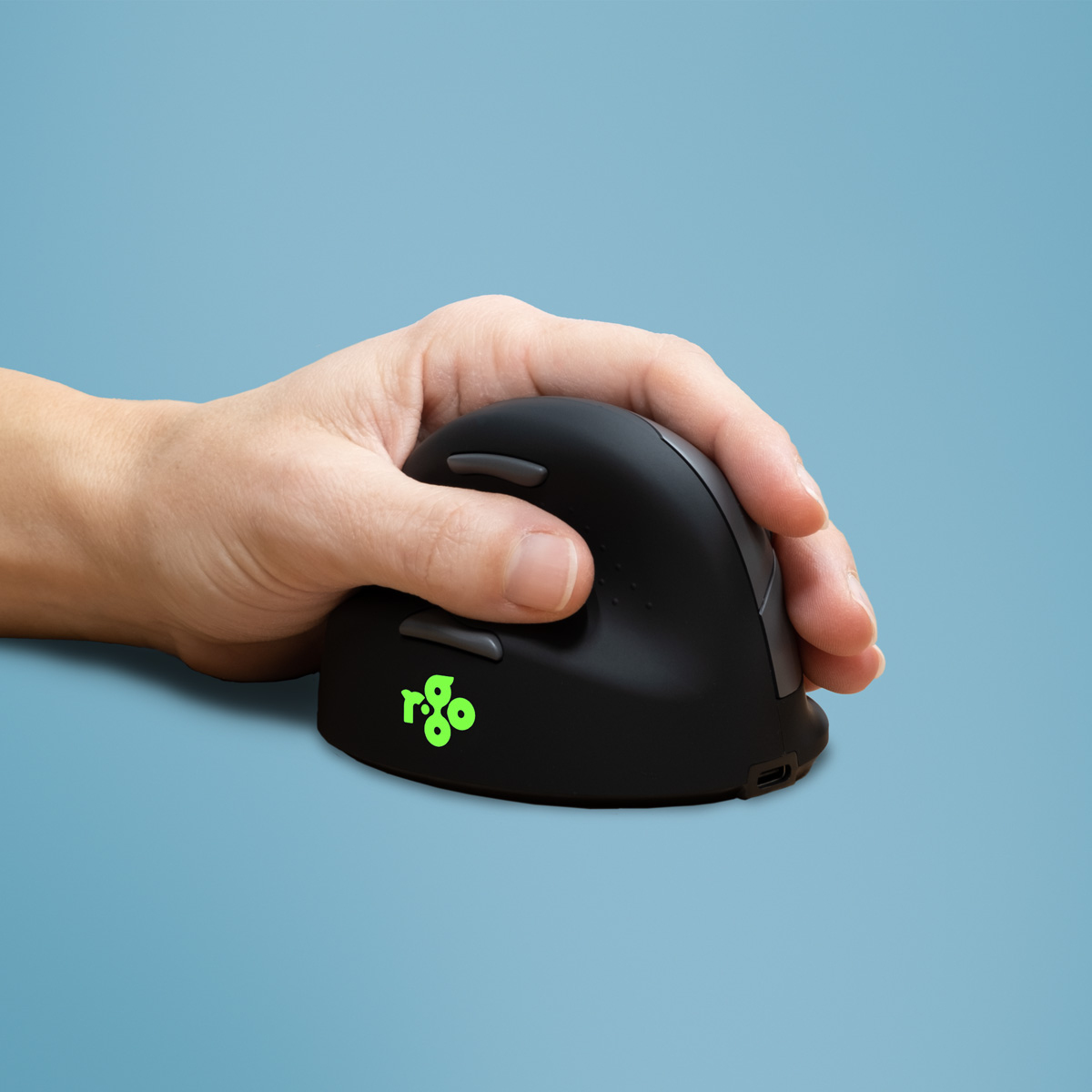 R-Go Tools Vertical Ergonomic Mouse R-Go HE Break with Pause Software, Left-Handed, Medium (165-185 mm wrist length), Bluetooth, Black