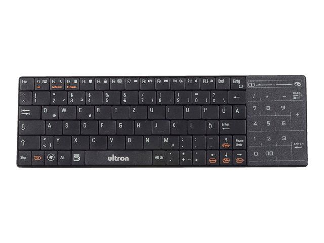 Clavier sans fil Bluetooth Ultron QWERTZ Allemand Noir