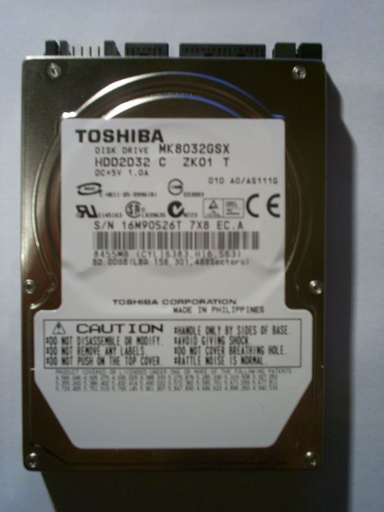 Toshiba 80GB Internal Hard Drive 2.5" SATA 5400 RPM