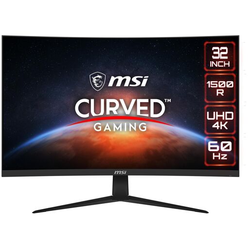MSI G321CU - Écran de jeu incurvé de 32'' - 4K 3840x2160, 144 Hz, VA, 300 cd/m², 3000:1, 1 ms, HDMI, DisplayPort, USB-C - Noir