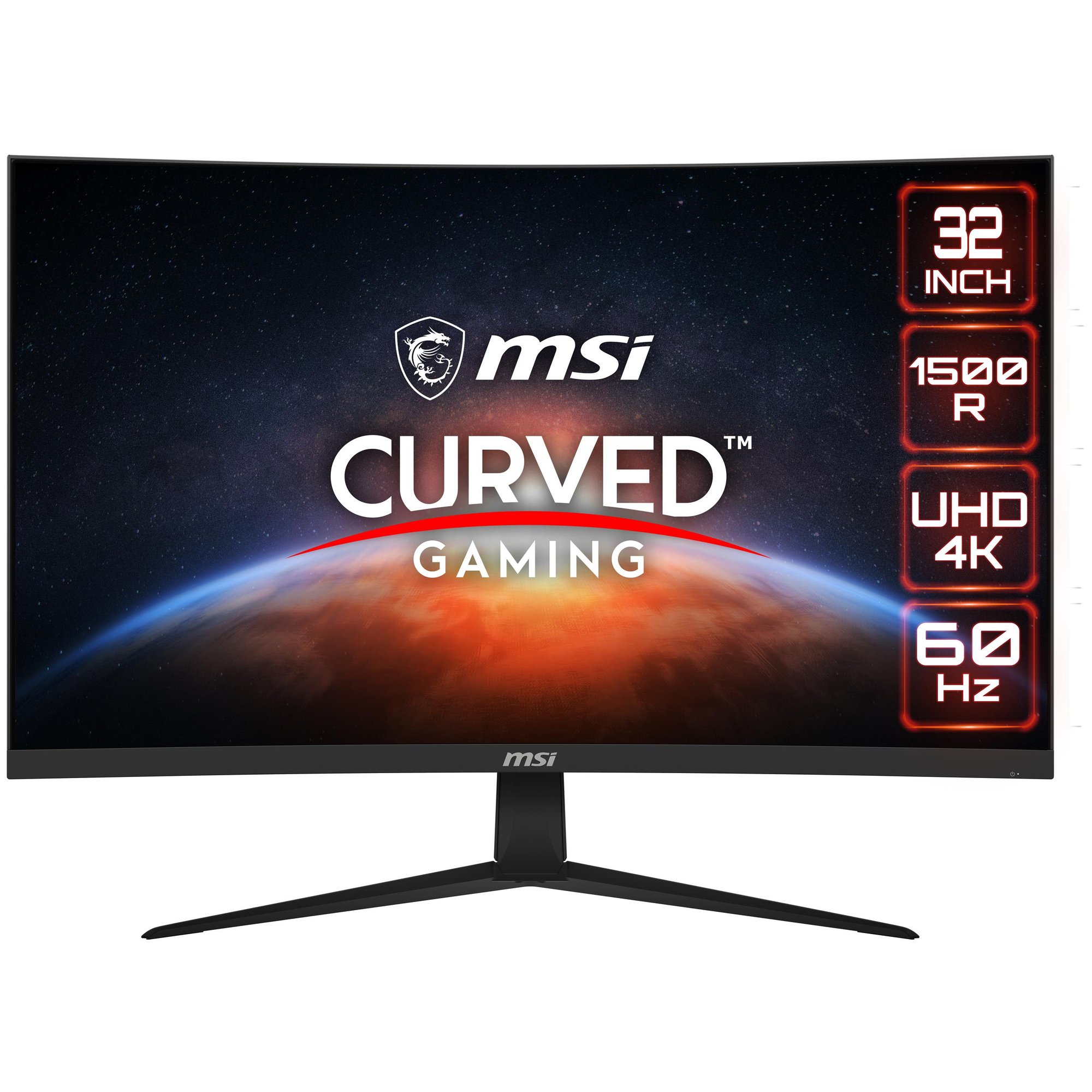 MSI G321CU - 31.5" Curved Gaming Monitor - 4K 3840x2160, 144Hz, VA, 300 cd/m², 3000:1, 1ms, HDMI, DisplayPort, USB-C - Black