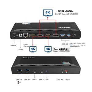 DLH Energy Docking Station DY-TU4383 - USB-C / USB 3.0 - 2x DisplayPort, 2x HDMI - Gigabit Ethernet - 130W