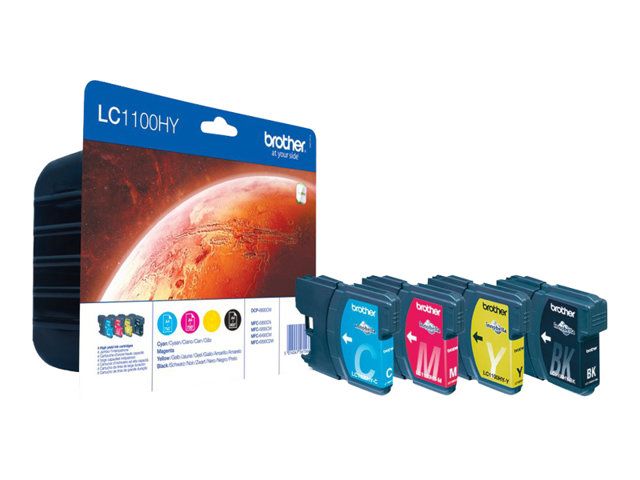 Brother LC1100HY High Yield Value Pack - 4-Pack - Black, Yellow, Cyan, Magenta - Original Ink Cartridges - for Brother DCP-6690CW