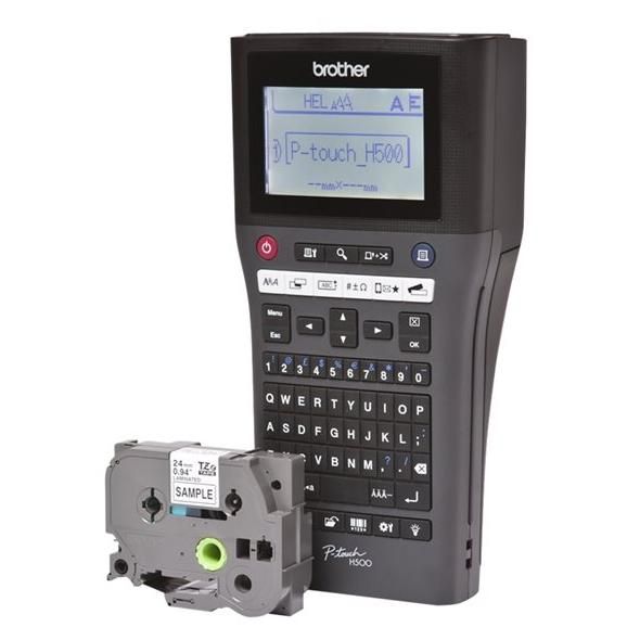 Brother P-Touch PT-H500 Label Maker - Black and White - Thermal Transfer - 2.4 cm Roll - 180 dpi - Up to 20 mm/sec - USB 2.0 - Cutting Tool - 7 Line Printing