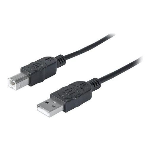 IC Intracom USB-A to USB-B Cable, 1.8m, Black, 480 Mbps (USB 2.0), Hi-Speed Transfer