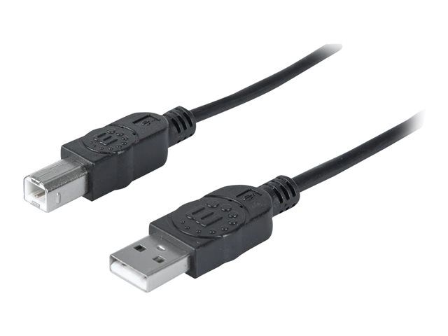 IC Intracom USB-A to USB-B Cable, 1.8m, Black, 480 Mbps (USB 2.0), Hi-Speed Transfer