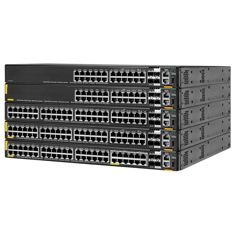 HP 6200M 24G PoE+ Switch - 24x10/100/1000 (PoE+) + 4x1G/10G SFP+ - Rack Mountable - 740W