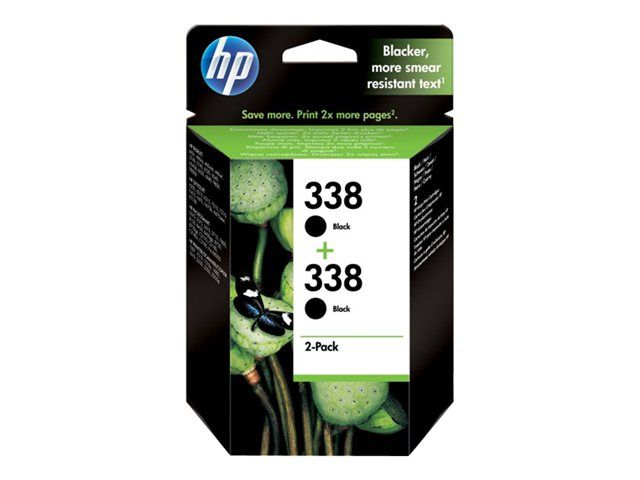 HP 338 Ink Cartridge - Black - 2-Pack