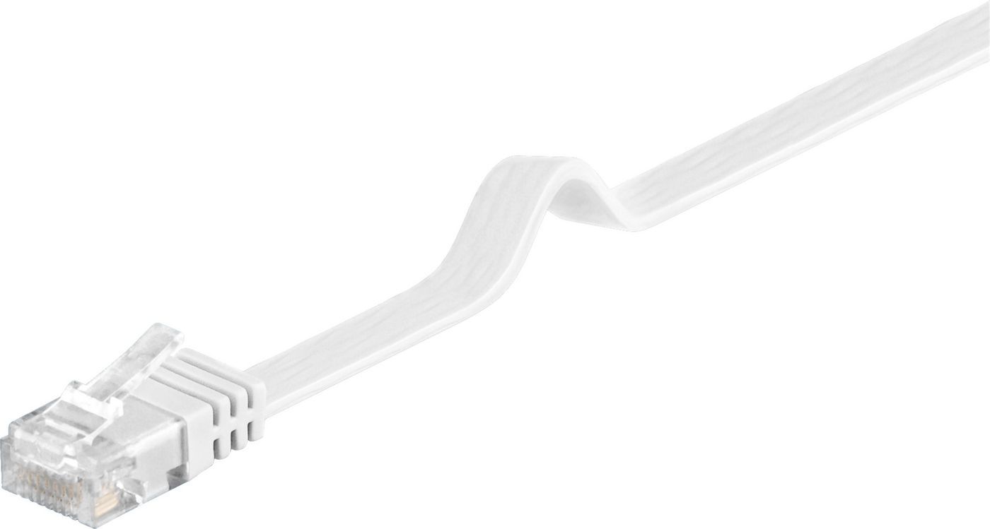MicroConnect Cat6 Flat Network Cable, 1m, White