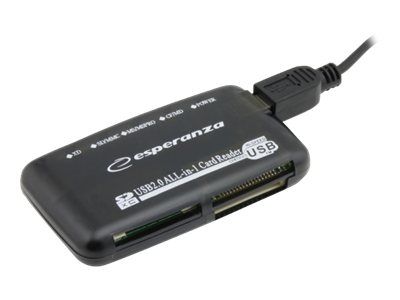 Esperanza EA117 - All-in-One Card Reader (SD, MMC, xD, MS, CF, MS PRO, Microdrive) - USB 2.0