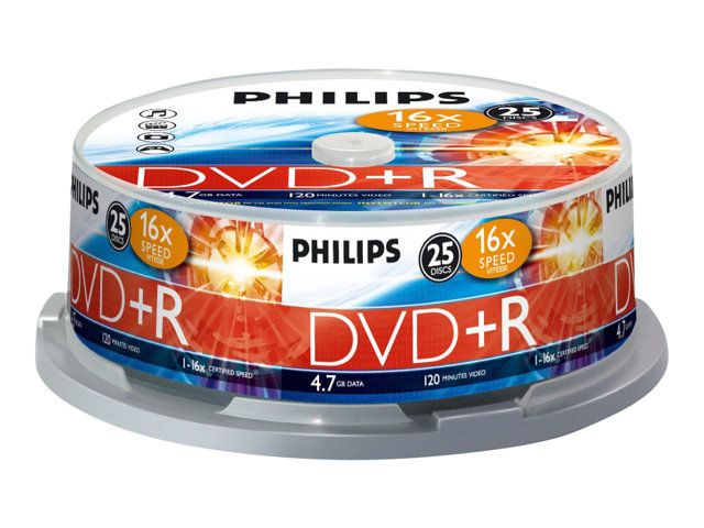 Philips 25x DVD+R 4.7GB (120min) Spindle
