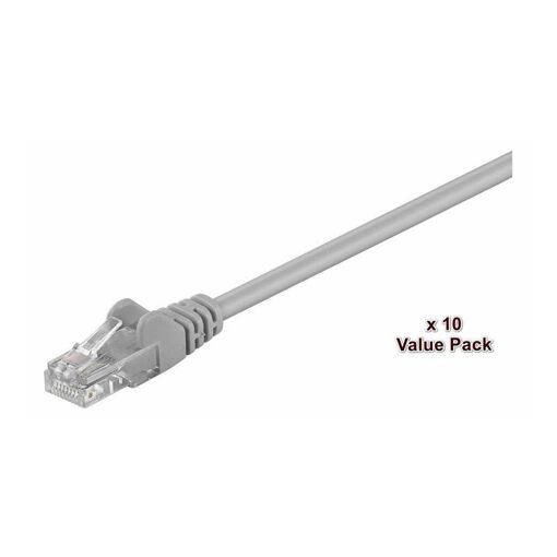 Pack MicroConnect Câble réseau - 2 m CAT 5e UTP - Gris (lot de 10)