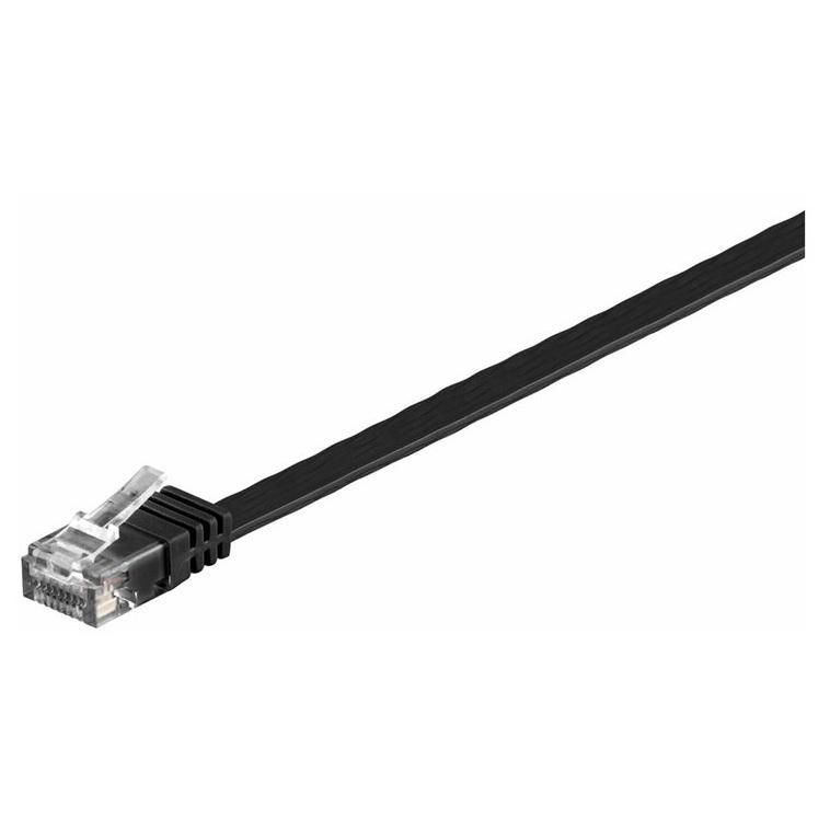 Cable de red MicroConnect UltraFlat - 5 m, CAT 6, UTP, RJ-45 (M) a RJ-45 (M), plano, negro