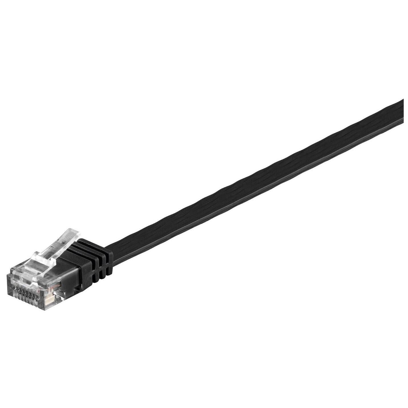 MicroConnect Cat6 UTP Flat Cable, 10m, Black