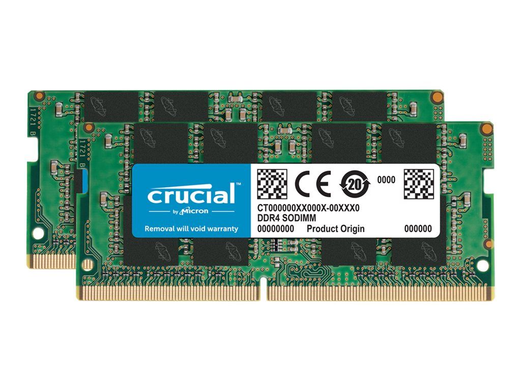 Micron Technology - DDR3 Memory Kit - 16GB (2x8GB) SO-DIMM 204-pin - 1866MHz/PC3-14900 - CL13 - 1.35V - Unbuffered Non-ECC