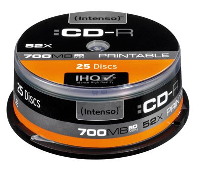 Intenso 25 Pack CD-R - 700MB (80 min) 52x Printable by Inkjet