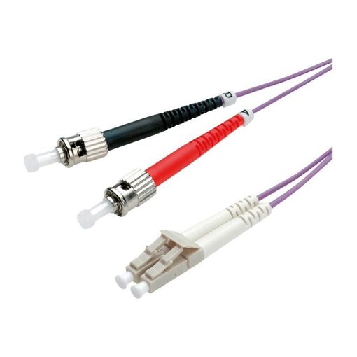 Secomp OM4 Multi-Mode Fiber Optic Cable, 2m, LC to ST, Duplex, 50/125 Microns