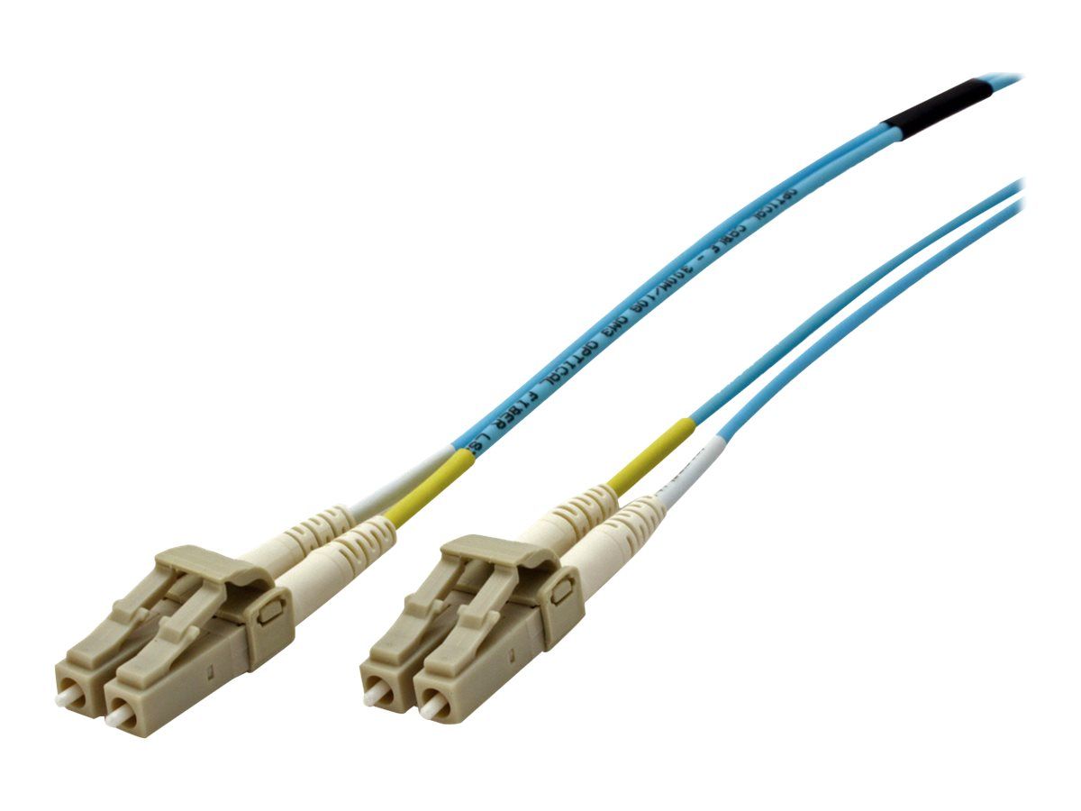 Secomp OM3 Duplex Fiber Optic Cable, 1m, LC Multi-Mode (M) to LC Multi-Mode (M), Turquoise