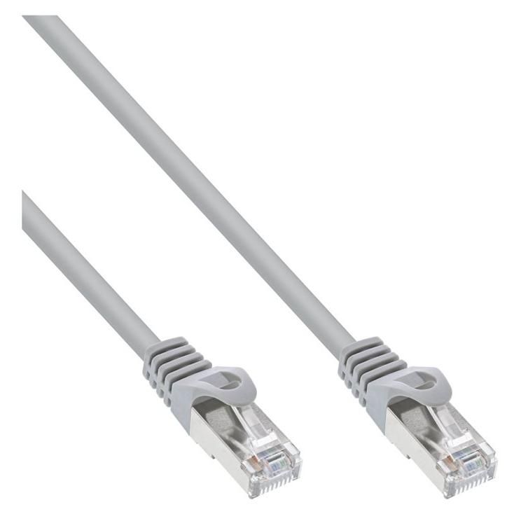 INTOS ELECTRONIC RJ-45 (M) to RJ-45 (M) Cable - 1m - FTP - CAT 5e - Molded - Grey