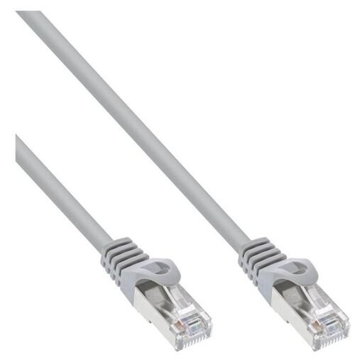 Câble INTOS ELECTRONIC de raccordement RJ-45 (M) à RJ-45 (M) - 1 m - FTP - Cat 5e - moulé - gris