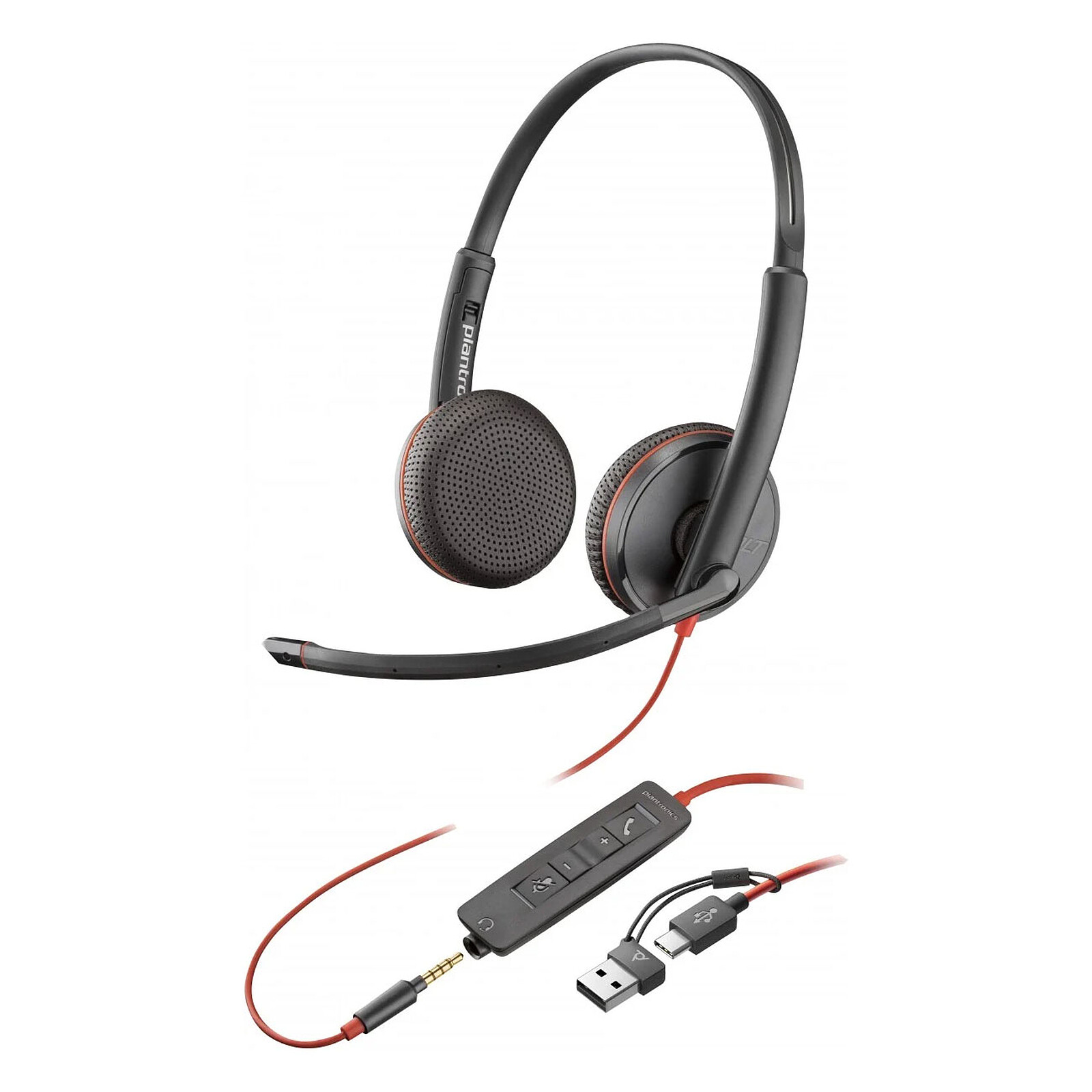 HP Poly Blackwire C3225 USB-C/USB-A Stereo Black