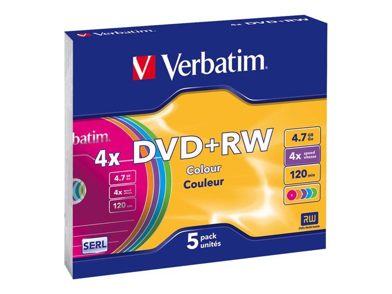 Verbatim 5x DVD+RW - 4,7 GB (120 minutos) 4x