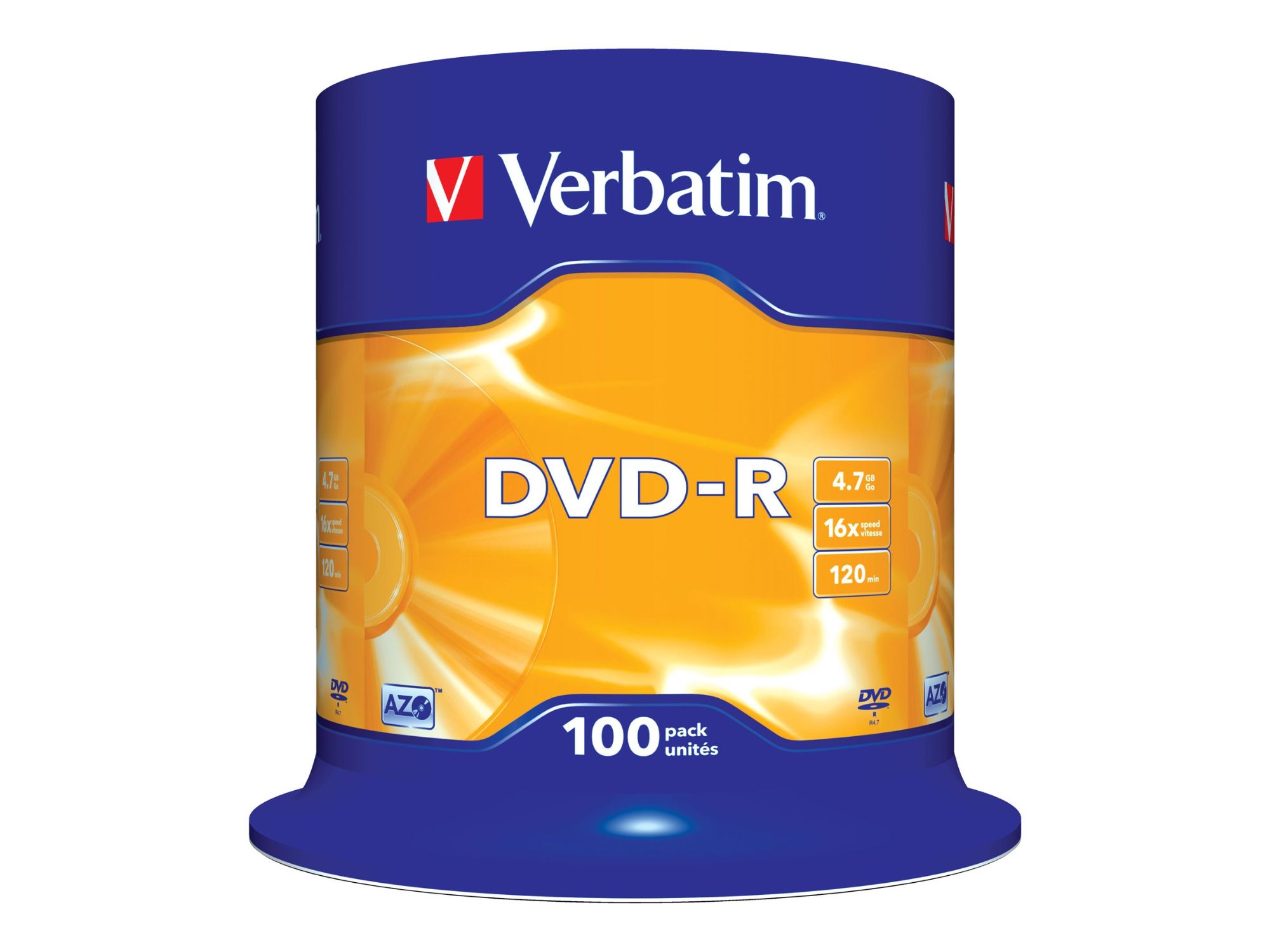 Verbatim 100x DVD-R 4.7GB 16x Silver Matte Spindle
