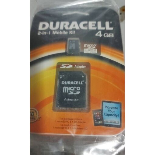 Duracell 4GB Micro SDHC Memory Card with Adapter