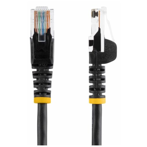 StarTech 2-Meter Cat5e UTP Uncoiled Ethernet Cable - Anti-Tangle RJ45 Patch Cord - Black