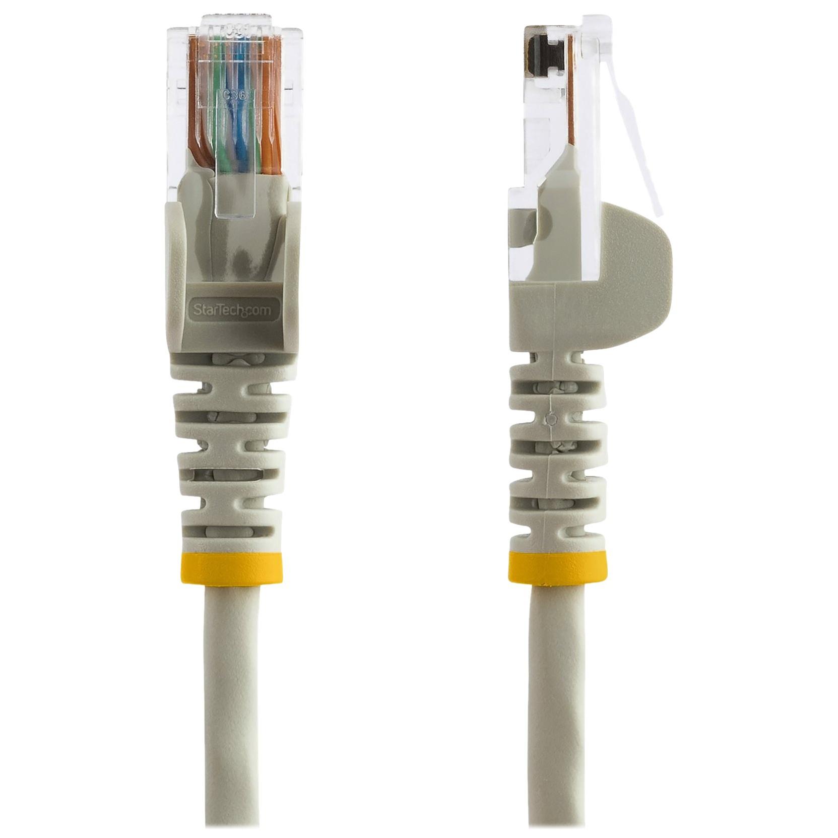 Câble réseau StarTech de 3 m, Cat5e UTP sans crochet, cordon Ethernet RJ45 - Gris