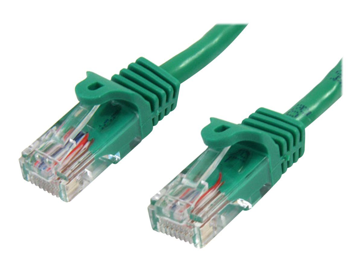 Câble réseau StarTech de 3 mètres Cat5e UTP sans crochet - Cordon Ethernet RJ45 anti-accroche - Vert