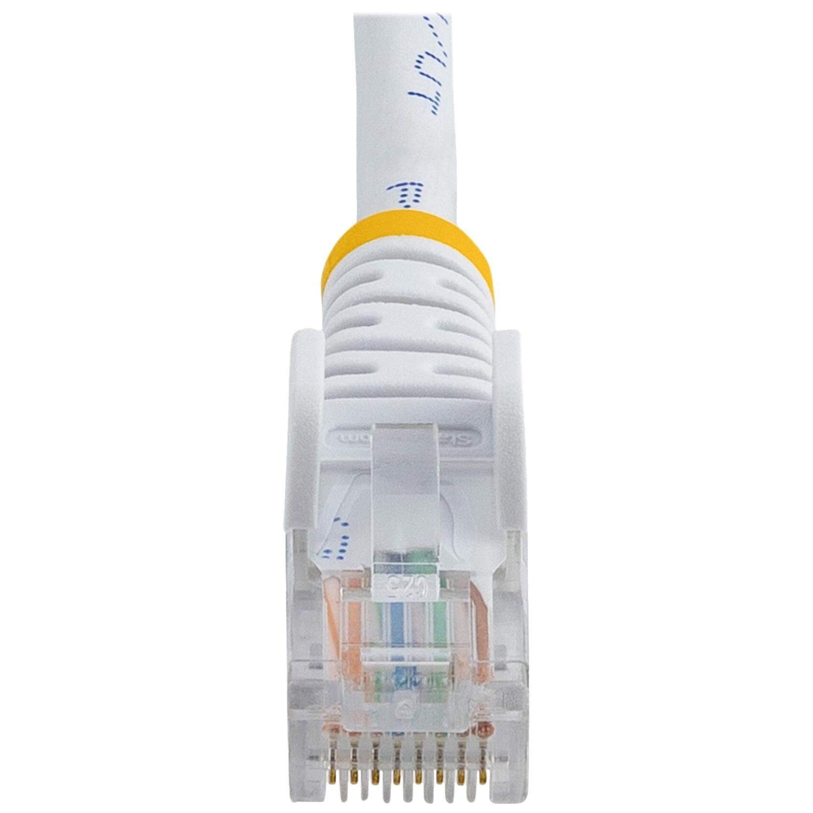 Câble réseau StarTech de 2 mètres Cat5e UTP sans crochet - Cordon Ethernet RJ45 anti-accroc - 2 m, Blanc